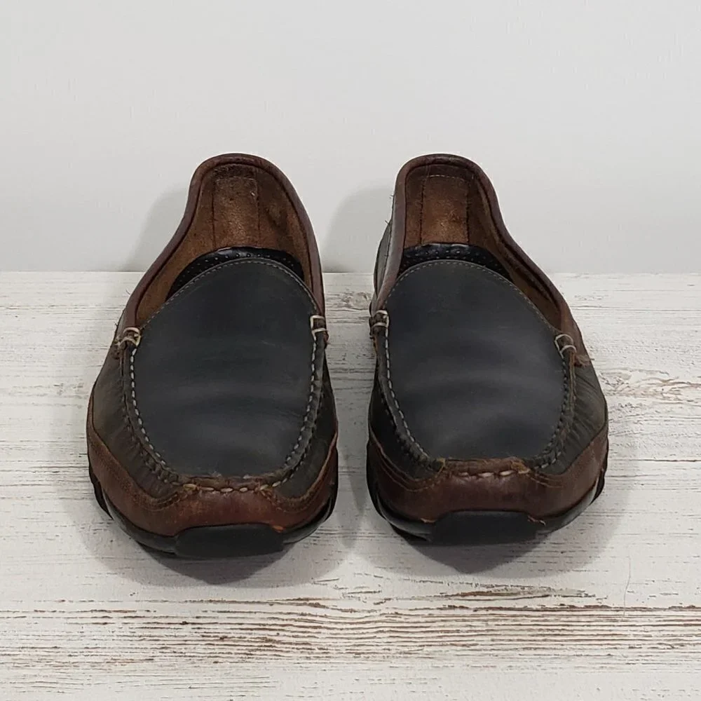 Allen Edmonds  Boulder  Brown Black Two Toned Leather Men's Loafer  Size 10E